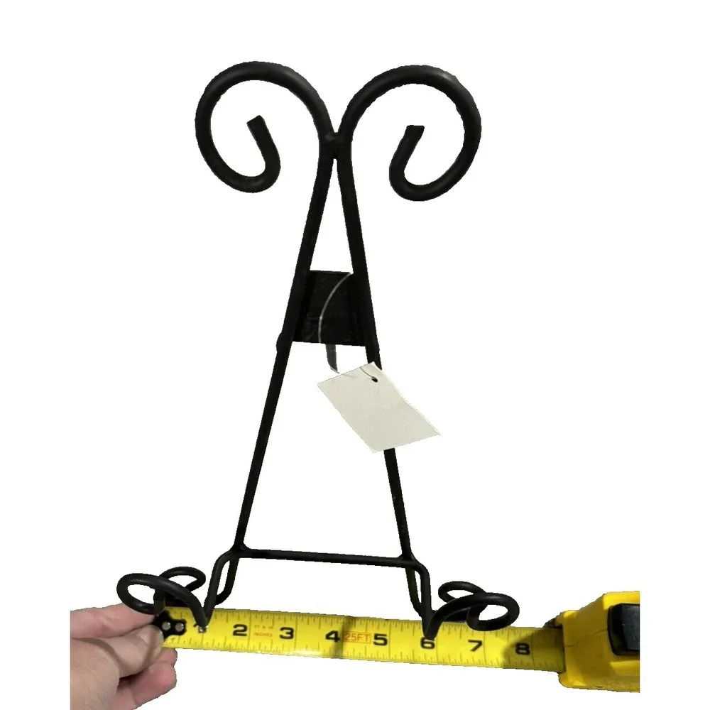 Metal Scroll Easel Matte Black Approximately 10